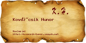 Kovácsik Hunor névjegykártya
